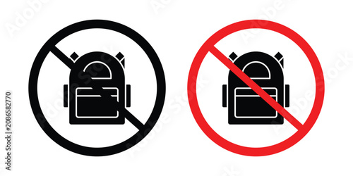 Εκτύπωση καμβά No backpacks allowed sign kit for branding
