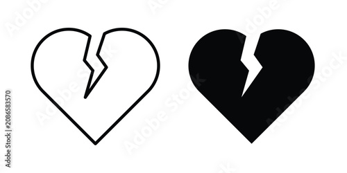 Fotografie Broken heart icon kit for branding