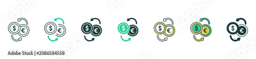 Foto Currency exchange symbol icon set collection