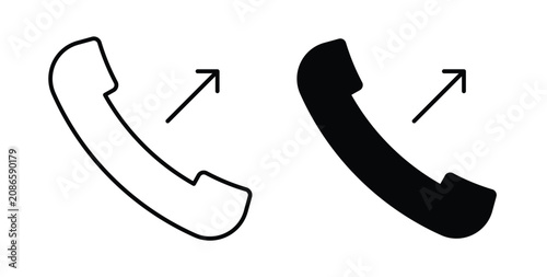 Slika na platnu Call outgoing icon line art pictograms pack. EPS10