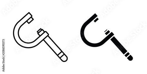 Photos Micrometer icon line art pictograms pack. EPS10