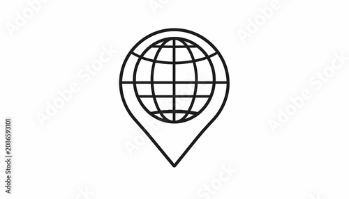 Globe Icon Location Marker Symbol.