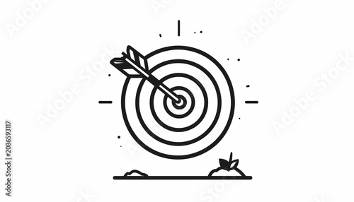 Bullseye Target with Arrow Hit.