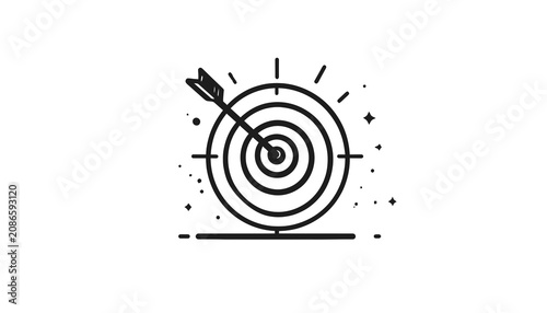 Bullseye Target with Arrow Hitting Center.