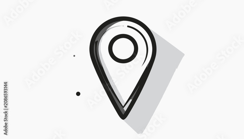 Black and white map pin icon.