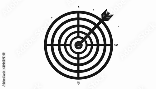 Foto Bullseye Target with Arrow Hit.