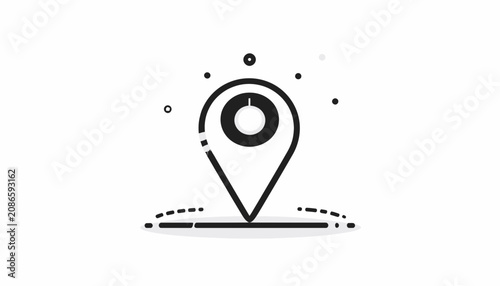 Black Map Pin Icon Symbol Design.