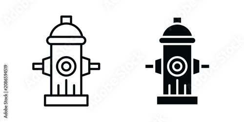 Canvastavla Fire hydrant icon line art symbols collection