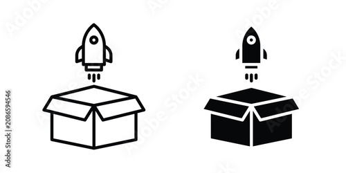 Fotografía Product release icon line art symbols collection