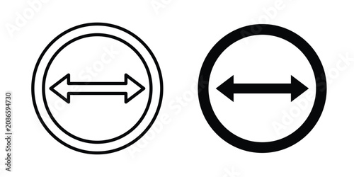 Tableau sur toile Diameter icon line art symbols collection