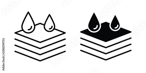Photos Absorbent layer icon line art symbols collection