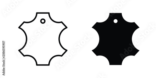 Obraz na plátně Leather material icon line art symbols collection