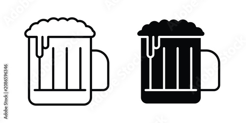 Obraz na płótnie Beer icon line art symbols collection
