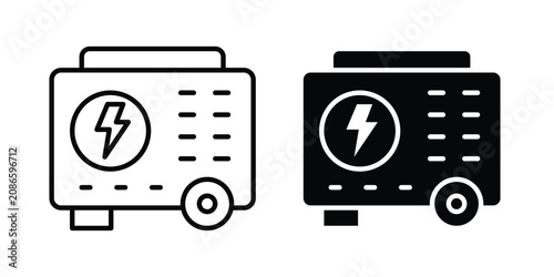 Tableau sur toile Generator icon line art symbols collection