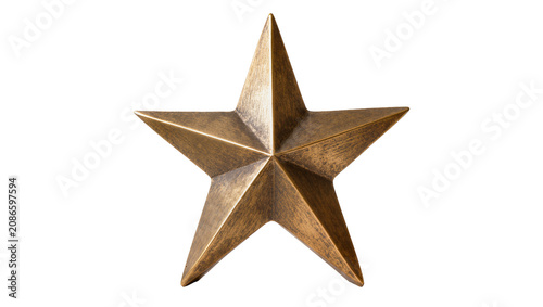 Antique bronze five-pointed star emblem