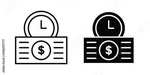Photos Annuity icon line art symbols collection