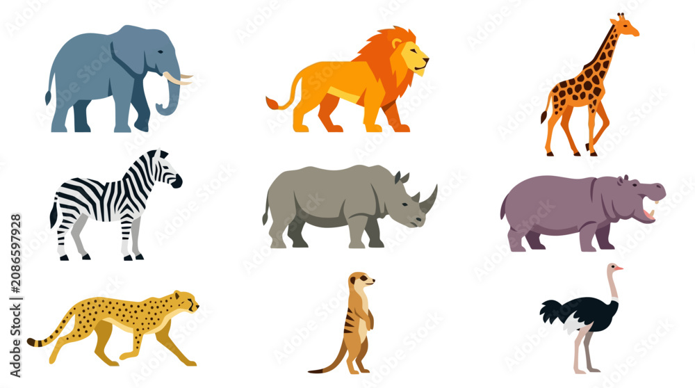 Obraz premium Group of Wild Animals.