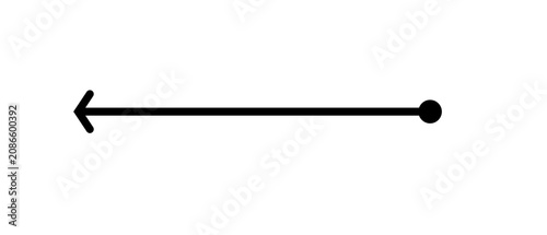 Cuadro en lienzo Geometric arrow symbol, black line icon, directional pointer, simple graphic ele