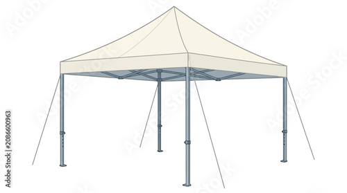 Fotografija A portable canopy tent is standing alone outdoors in daytime