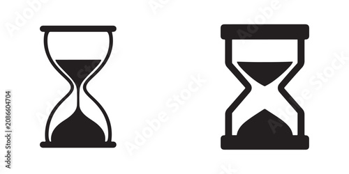 Hourglass silhouette vector illustration. Sand watch icon set. Hourglass symbol. vector illustration