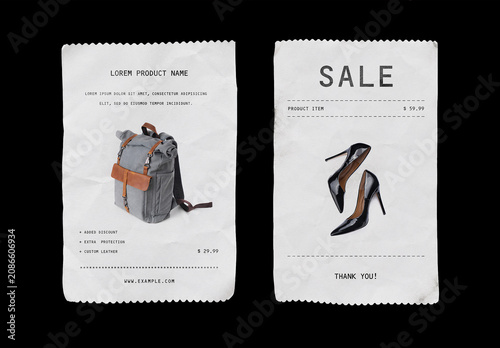 Receipt Papers Mockup