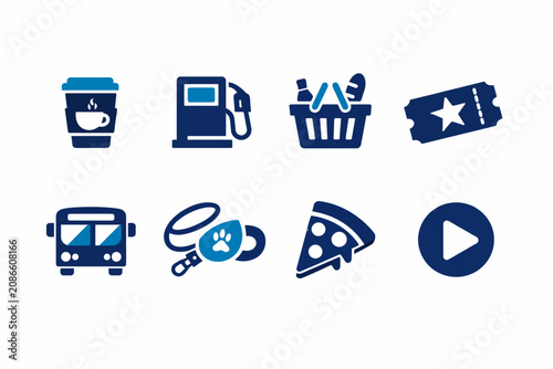 Quadro su tela Daily necessities and lifestyle spending icons
