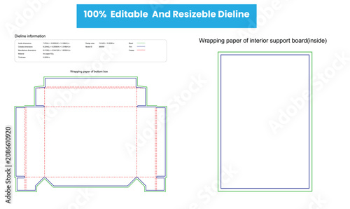 Foto luxury box rigid box dieline template box dieline die lines packaging custom die