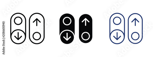 Canvas Print Vertical scroll icons featuring navigation switch controls, user interface elements, smooth scrolling, and clean minimalist vector graphics for web and mobile applications