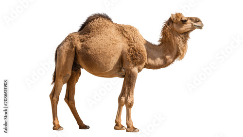 Obraz na plátně Dromedary camel with one hump standing profile view