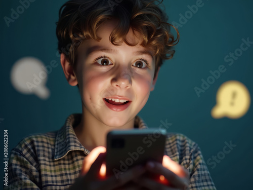 Creator Surprised by Smartphone. Viral Success Reaction. Social Media Growth Scene.