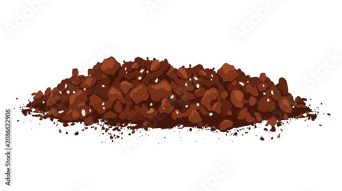 Slika na platnu A pile of brown cocoa beans spills out in a heap on a surface