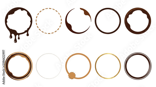Fotografija Vector illustration recreate image of various rings and circles in different col