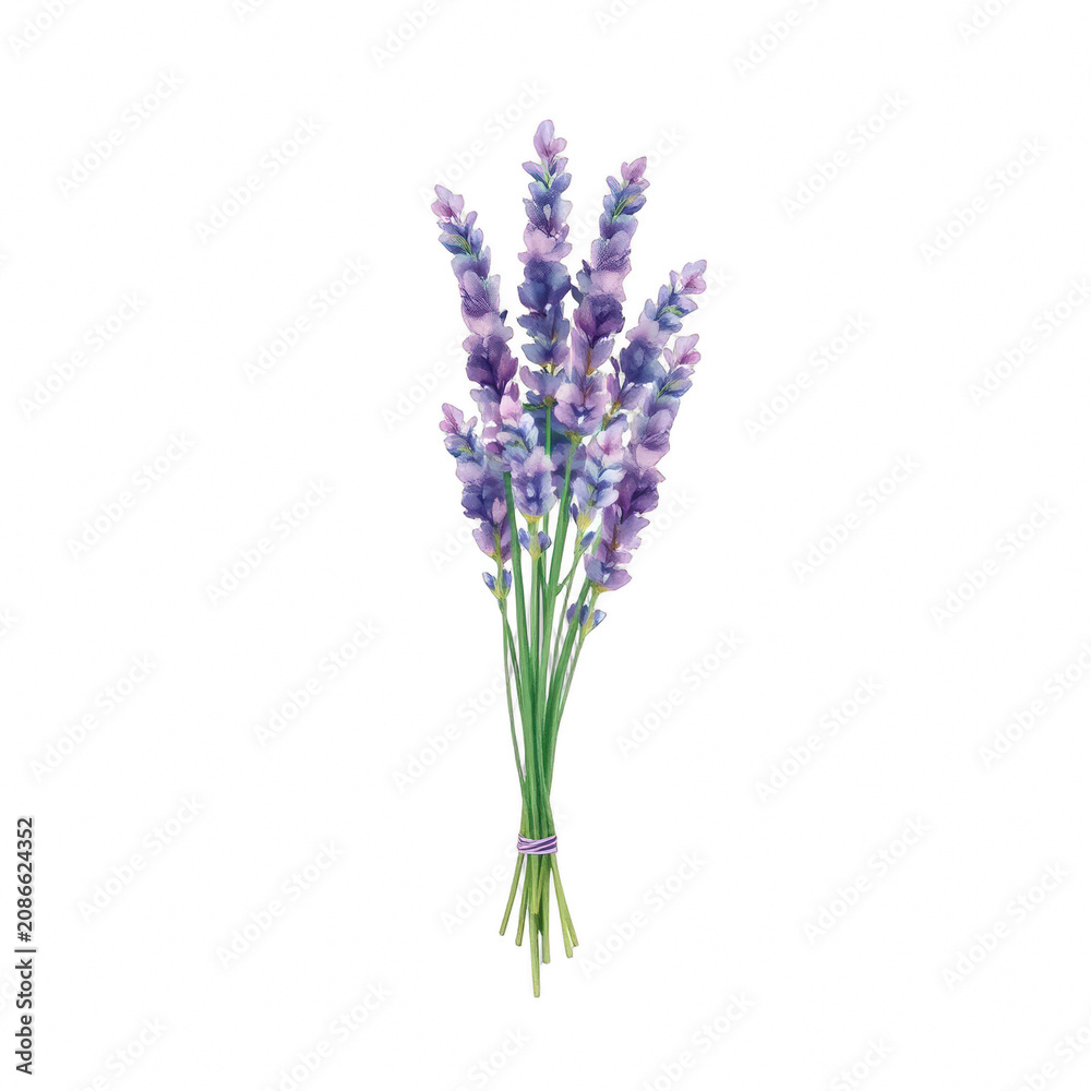 Obraz premium Watercolor illustration of a lavender bouquet