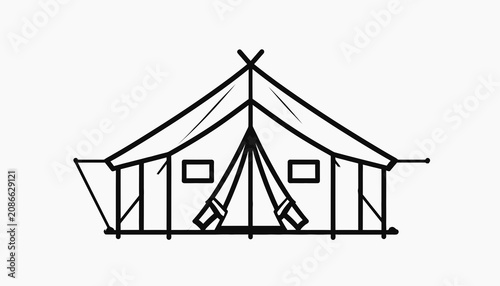 Bild auf Leinwand Large Tent Structure for Camping Outdoors.