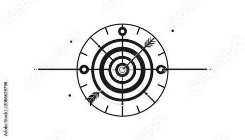 Schilderij op canvas Bullseye Target with Arrows Shot.