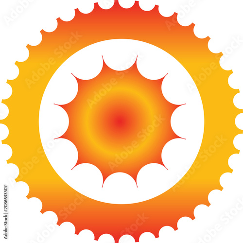Sunburst graphic icon orange gradient sun vector