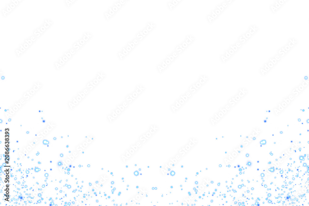 Fototapeta premium Blue Glowing Glitter Particle Border Overlay with Transparent Background