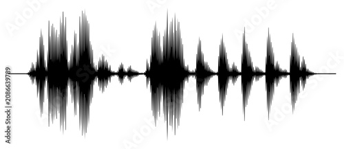 Fotografie Audio waveform visualization for sound recording and music track