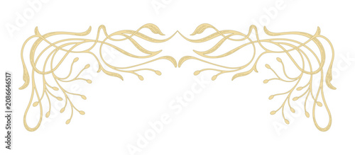 Art Nouveau floral border. Decorative element. Vector.