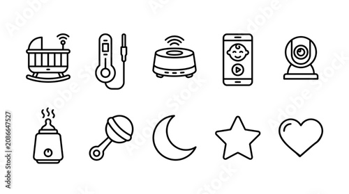 Quadro su tela Baby nursery icons and objects.
