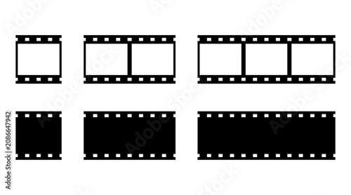 Foto Film strip frame set with cinema negative border