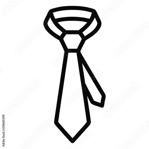 Clean Outline Minimalist Fashion Accessory Necktie Silhouette Icon