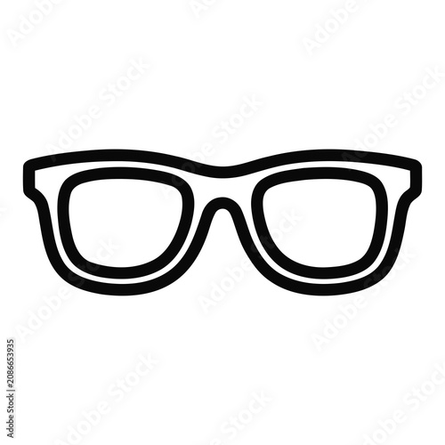 Simple Line Art Stylized Eyewear Accessory Icon for Fashion and Vision