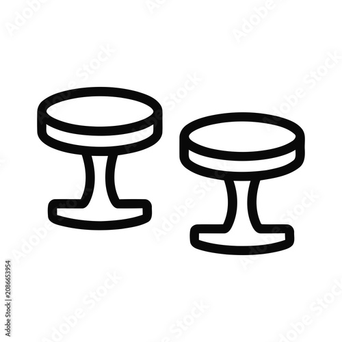 Simple Outline Drawing of Two Drum Percussion Instruments