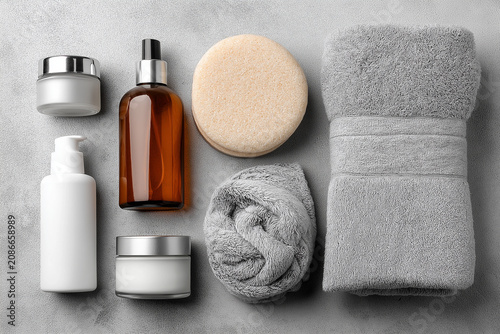 Spa Skincare Beauty Flatlay Flowers Towels Bath Products Wellness Routine Arrangement