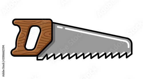 Картината върху платно Brown handled handsaw with sharp teeth