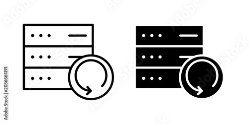 Automatic Backup Icon for secure scheduled data backup cloud storage and recovery management use in UI UX websites apps and systems Vector illustration with stroke and fill on a white background.