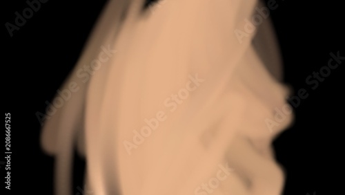 Slika na platnu Blurred Human Silhouette Peach Color on Dark Black Background Abstract