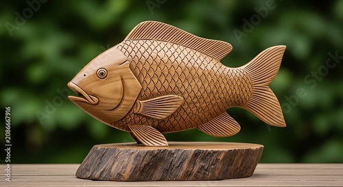 fish in a wooden bowl