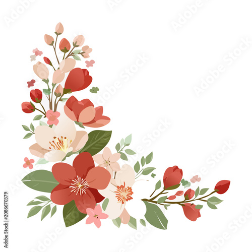 Floral corner frame vector illustration